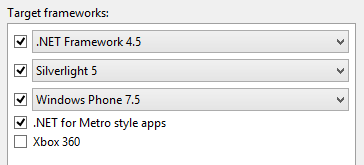 Portable Library in Visual Studio 2012